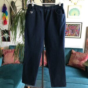 QUACKER FACTORY size M Blue Stretch Dream Jeannes Knit Jeans Pants Pull-On